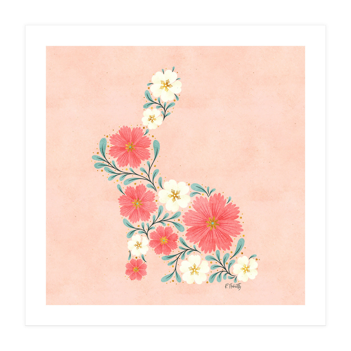 Flower Filled Rabbit (Print Only)