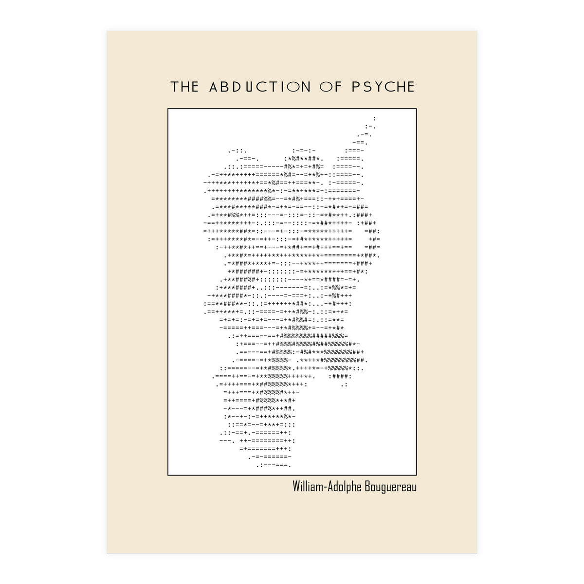 The Abduction of Psyche (1895) – William-Adolphe Bouguereau (ascii art)  (Print Only)