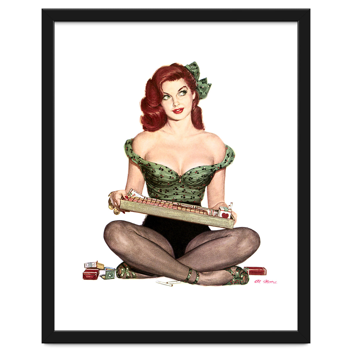 Pinup Sexy Girl Selling Cigarettes