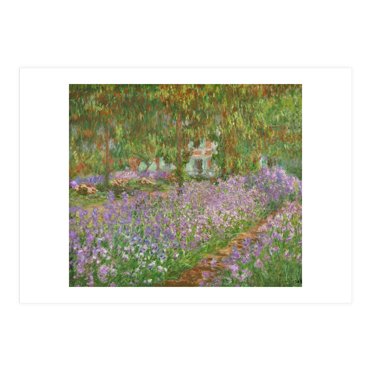 Le jardin a Giverny. Oil on canvas. (Print Only)