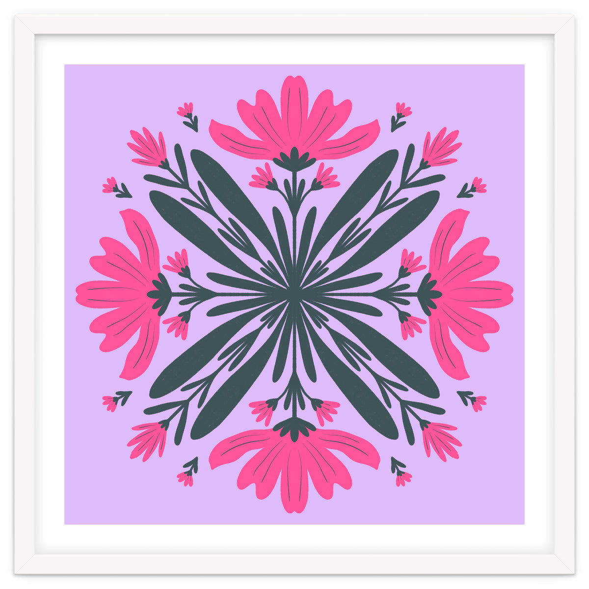 Magenta mandala flowers