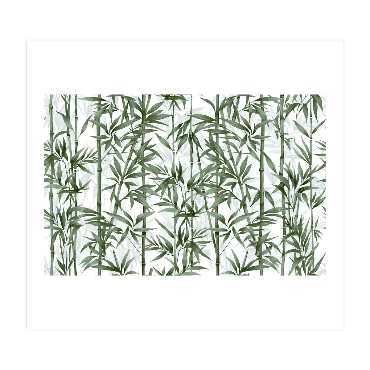Bamboo Moody Green White (Print Only)
