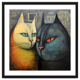 FURRY FRIENDS: GOLDIE AND CHARCOAL, lively duo of animated cats – green eyes, orange eyes. Whiskers charm. thumbnail