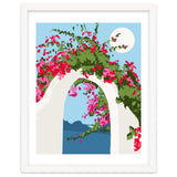 Bougainvillea Arch, Greece Santorini Architecture Travel, Summer Botanical Nature Bohemian, Eclectic Boho thumbnail