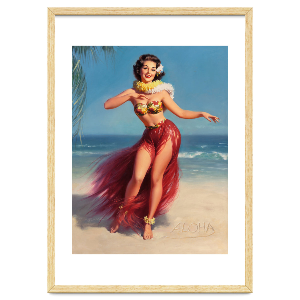 Pinup Girl In Hawaiian Costume