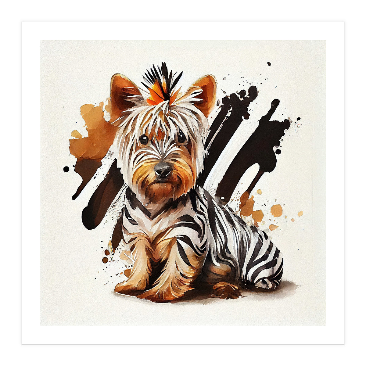 Watercolor Yorkshire Terrier Dog (Print Only)