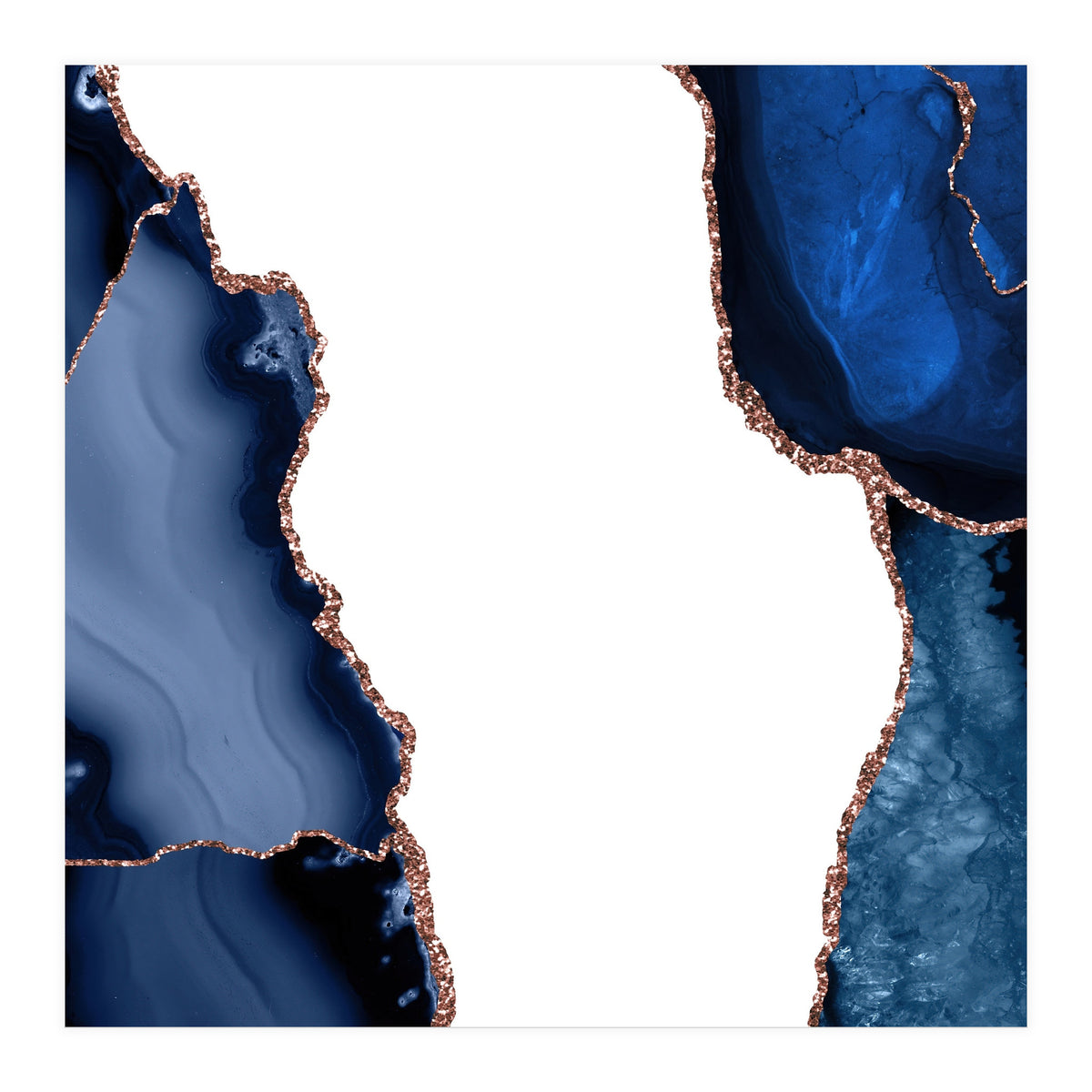 Navy & Rose Gold Agate Texture 29 (Print Only)