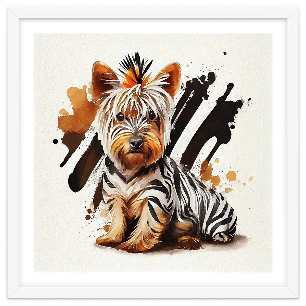 Watercolor Yorkshire Terrier Dog
