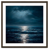 Ethereal Moonlight Over Midnight Ocean Waves thumbnail
