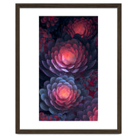 Ethereal Neon Blooms: Intricate 3D Floral Fractal Art