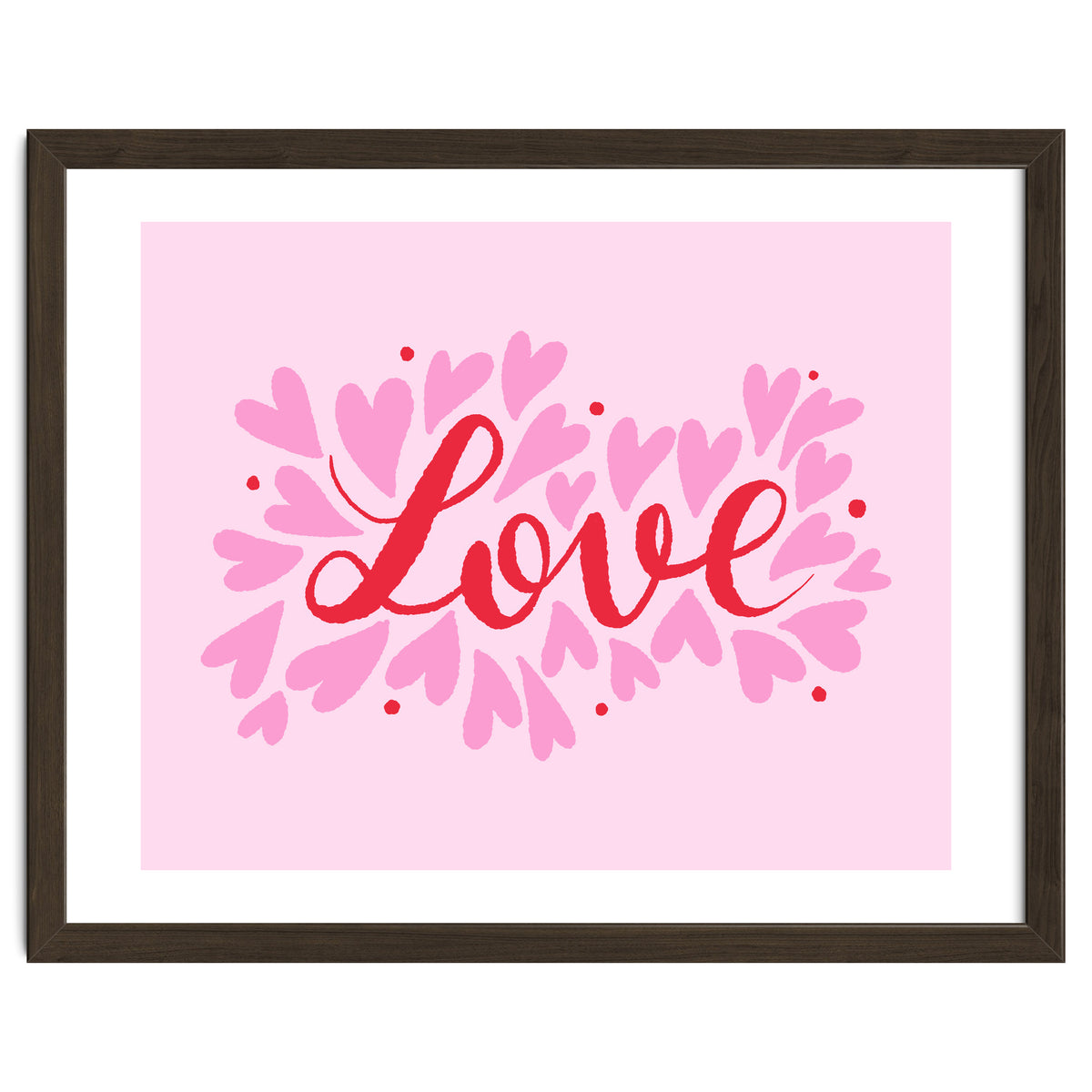 Love hearts - pink and red