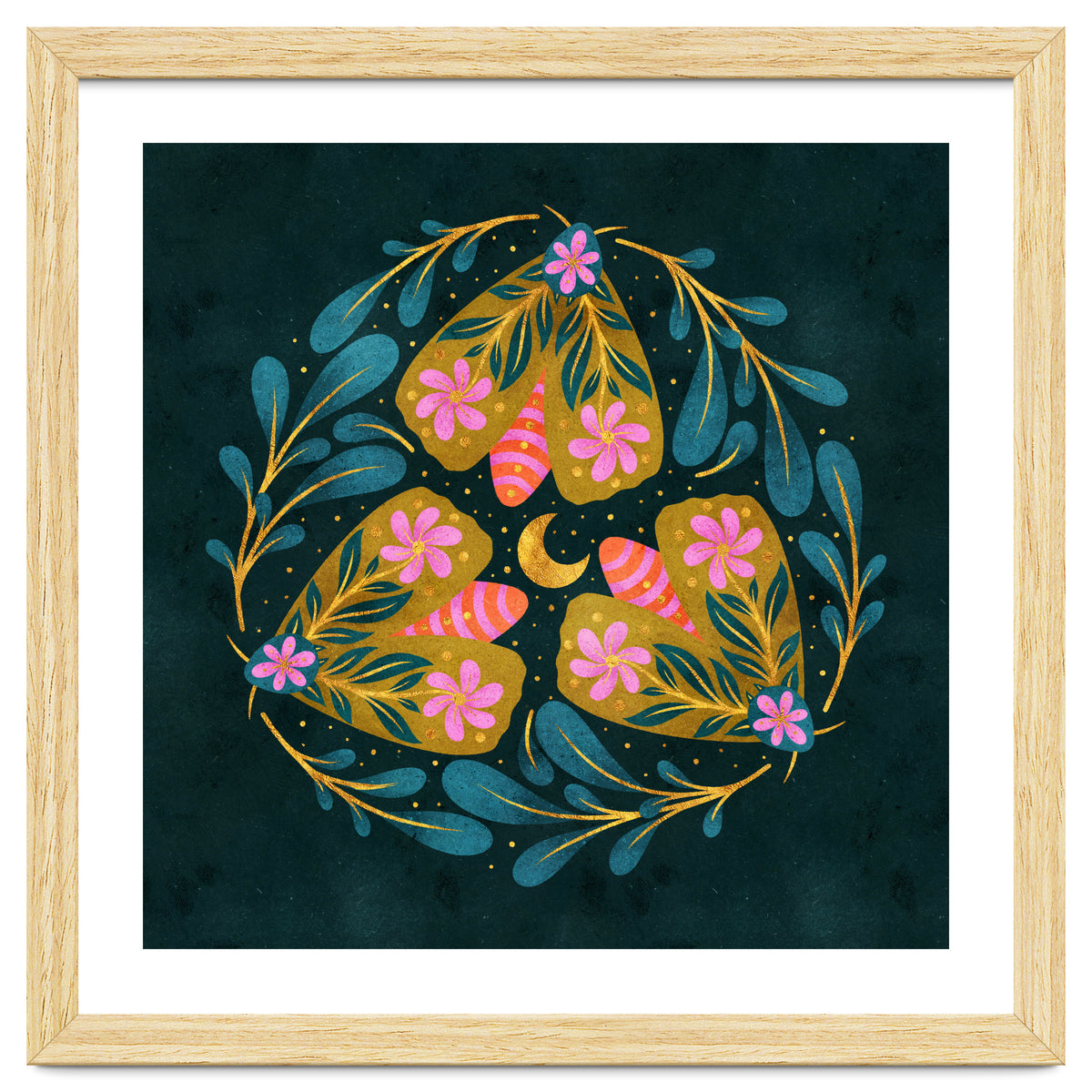 Floral Moths and Moon
