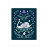 Swan Purple And Teal (Print Only) thumbnail