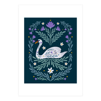 Swan Purple And Teal (Print Only)