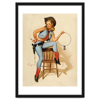 Pinup Cowgirl With A Key