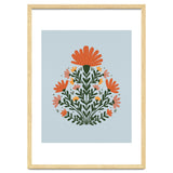 Symmetrical floral bouquet - orange and green thumbnail