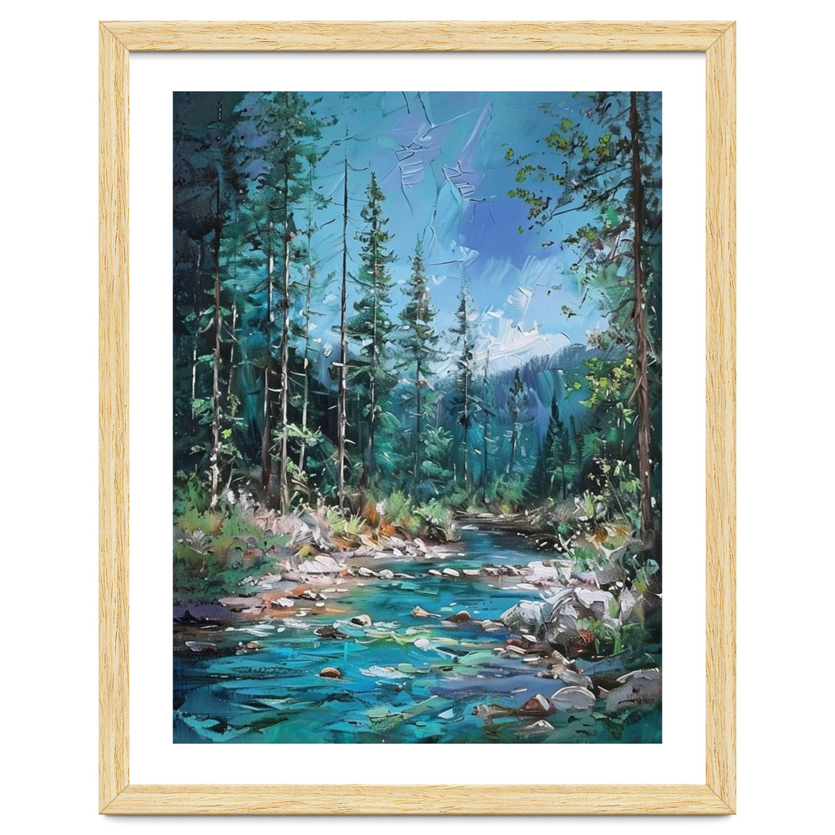 Whispers of the Azure Creek: A Textured Journey