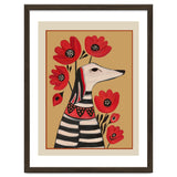 Striped Dog With Poppies thumbnail