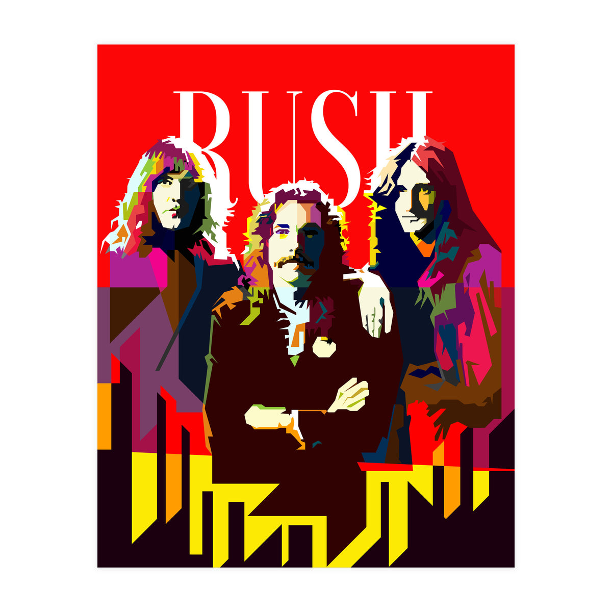 Rush Progressive Rock Pop Art WPAP (Print Only)