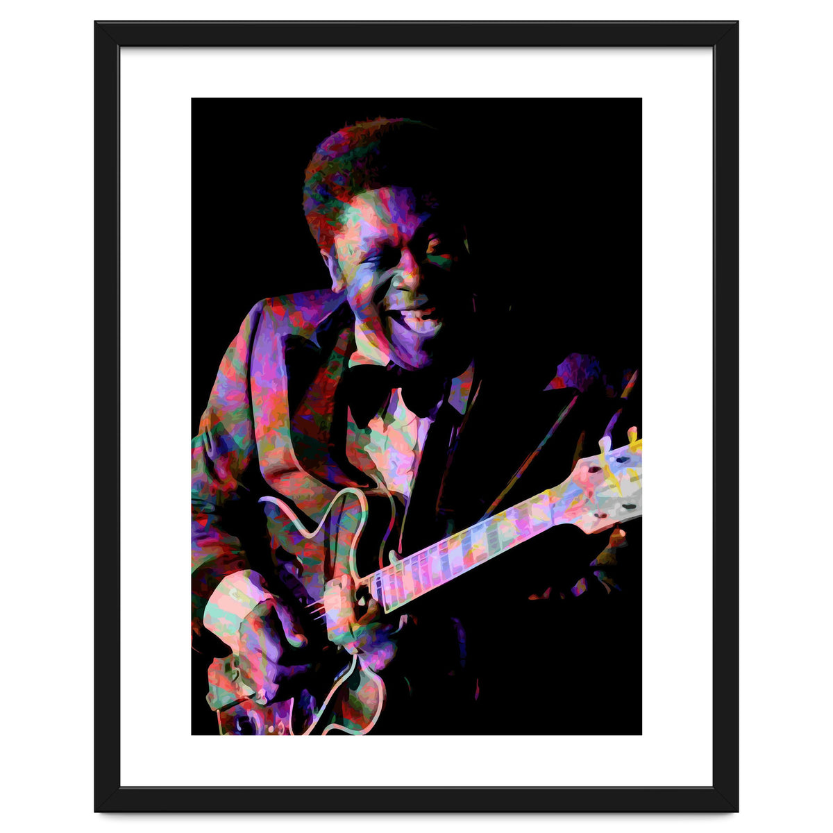 BB King. King Blues Guitarist. Blues Musician Legend Colorful