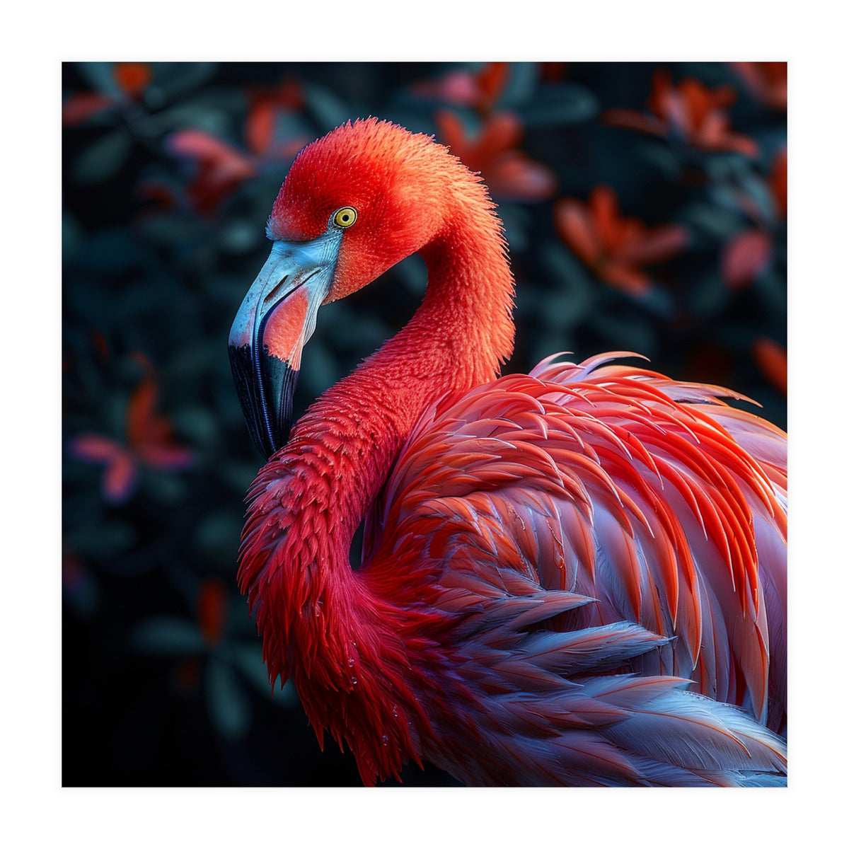 Vibrant Flamingo Bird Profile Majestic Pose (Print Only)