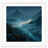 Moonlit Alpine Valley at Night with Shimmering River thumbnail