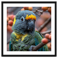 Yellow Headed Amazon Parrot Close Up Portrait