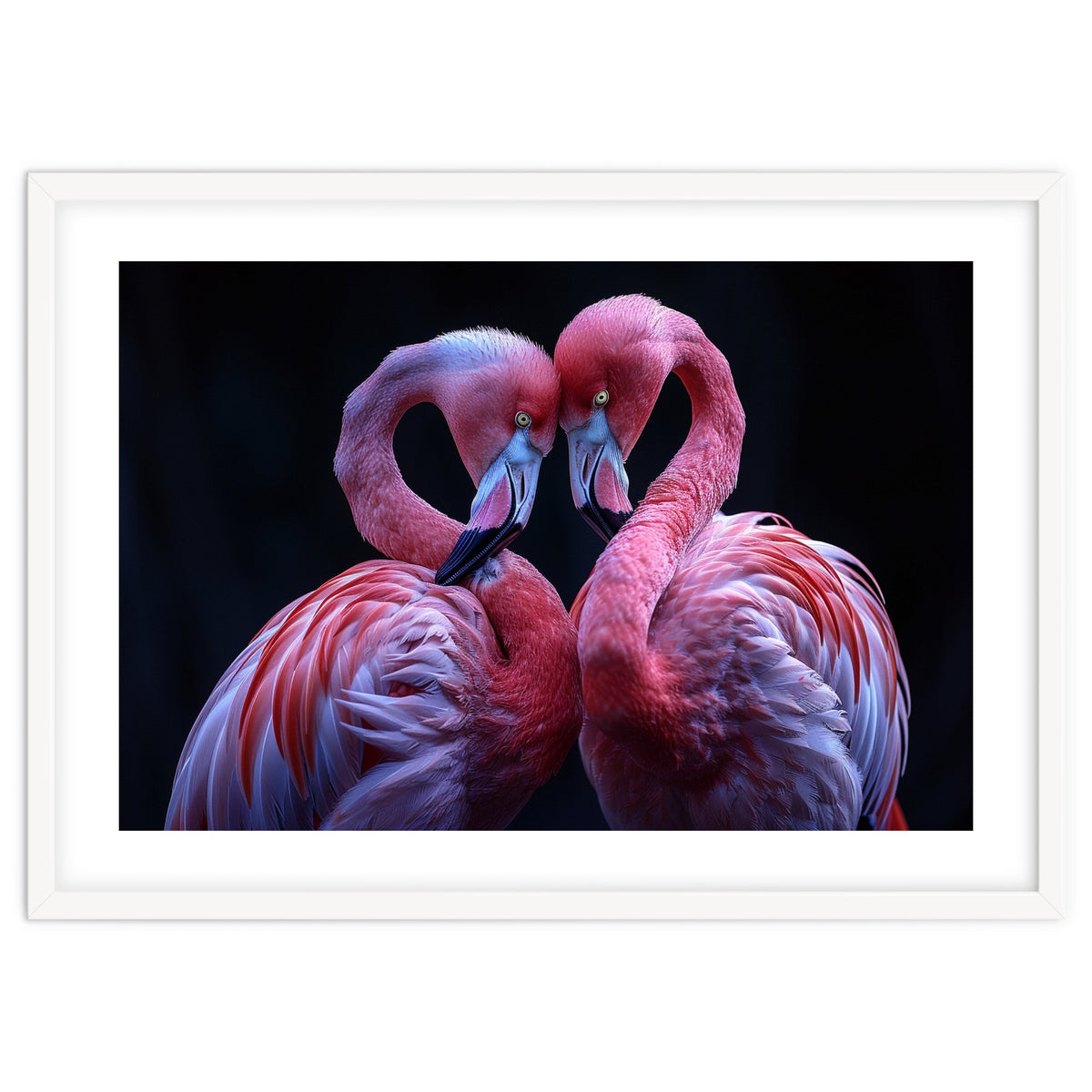 Two Pink Flamingos Forming A Heart Shape