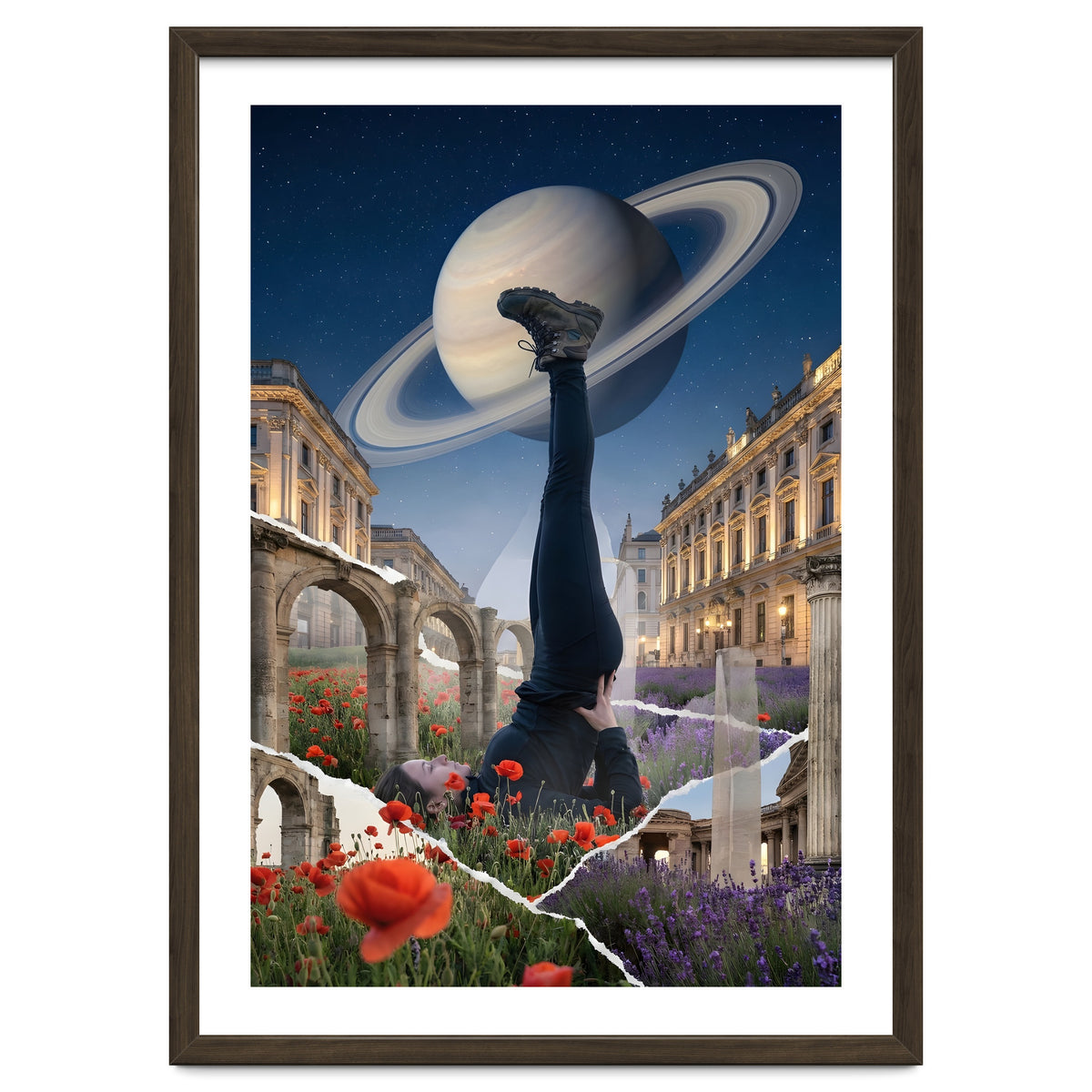 Cosmic Balance: Surreal Yoga in Ancient Dreamscapes