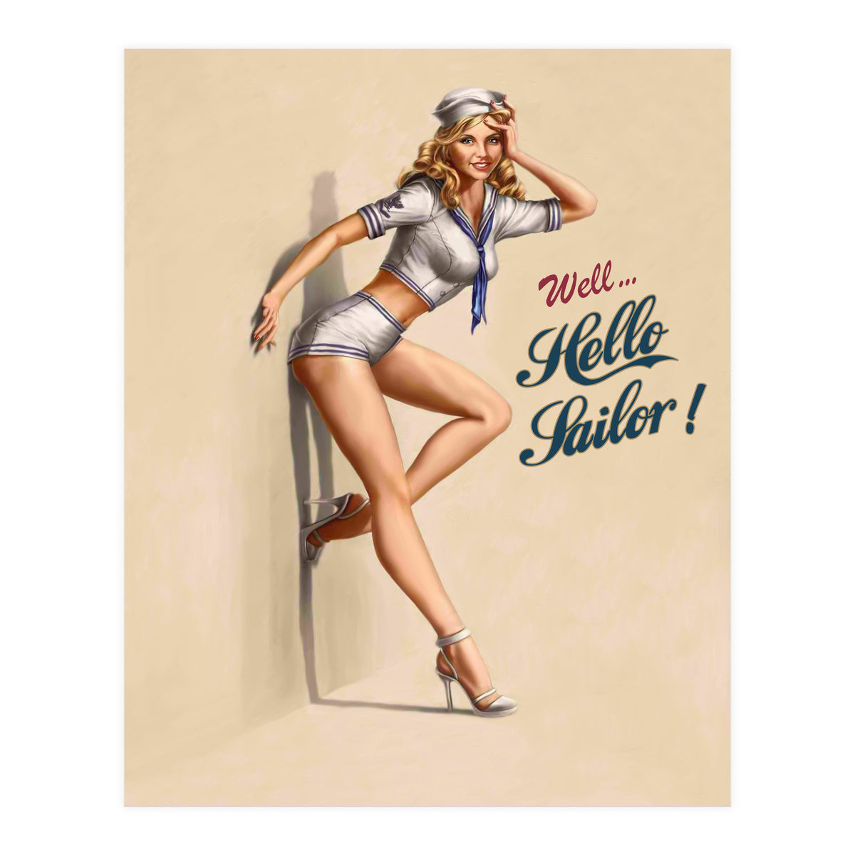 Hallo Sailor Pinup Girl (Print Only)