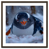 Close Up Gentoo Penguin In Snowy Landscape thumbnail