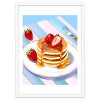 Handpainted Pancakes and Strawberries oil painting