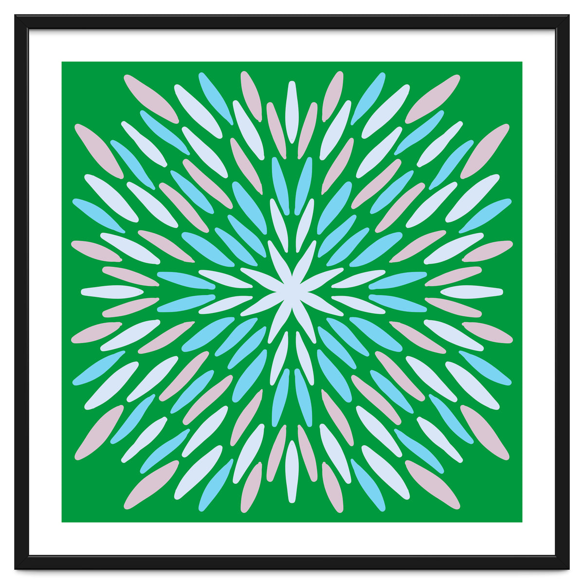 Petal Burst - green, blue, beige