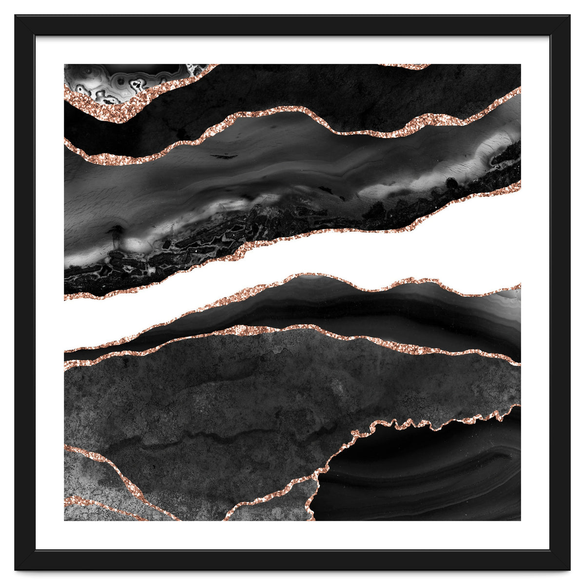 Black & Rose Gold Agate Texture 08
