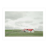 Red roof house on the green hill - Iceland (Print Only) thumbnail
