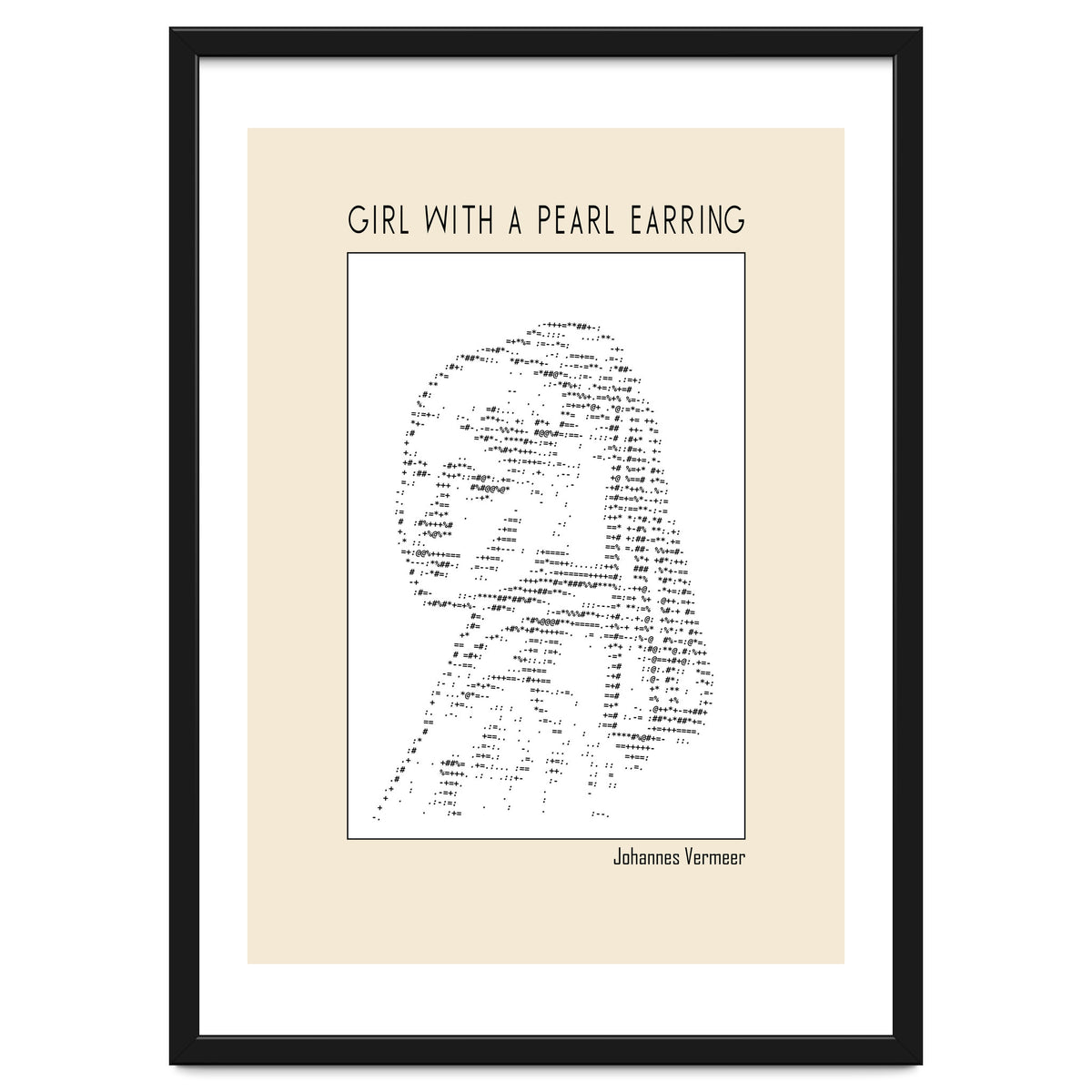 Girl With A Pearl Earring Johannes Vermeer Ascii Art