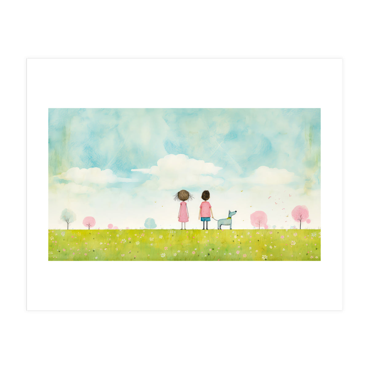 Cute Girl And Boy  (Print Only)