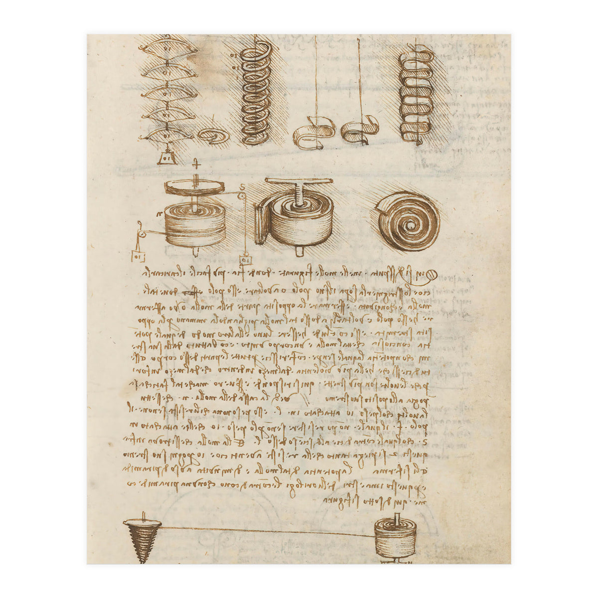 Folio f 85r. Codex Madrid I (Ms. 8937) "Treaty of statics and mechanics", 192 folios with 384 pag... (Print Only)