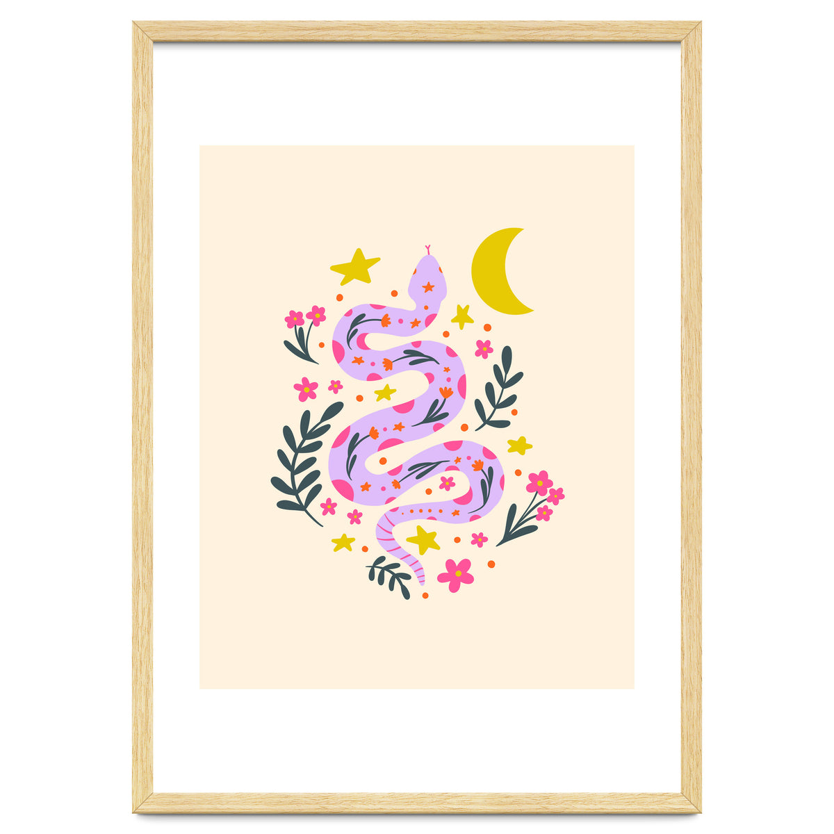 Lunar Snake  - lavander and cream