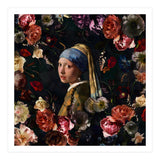 Girl With Pearl Earring And Flowers (Print Only) thumbnail