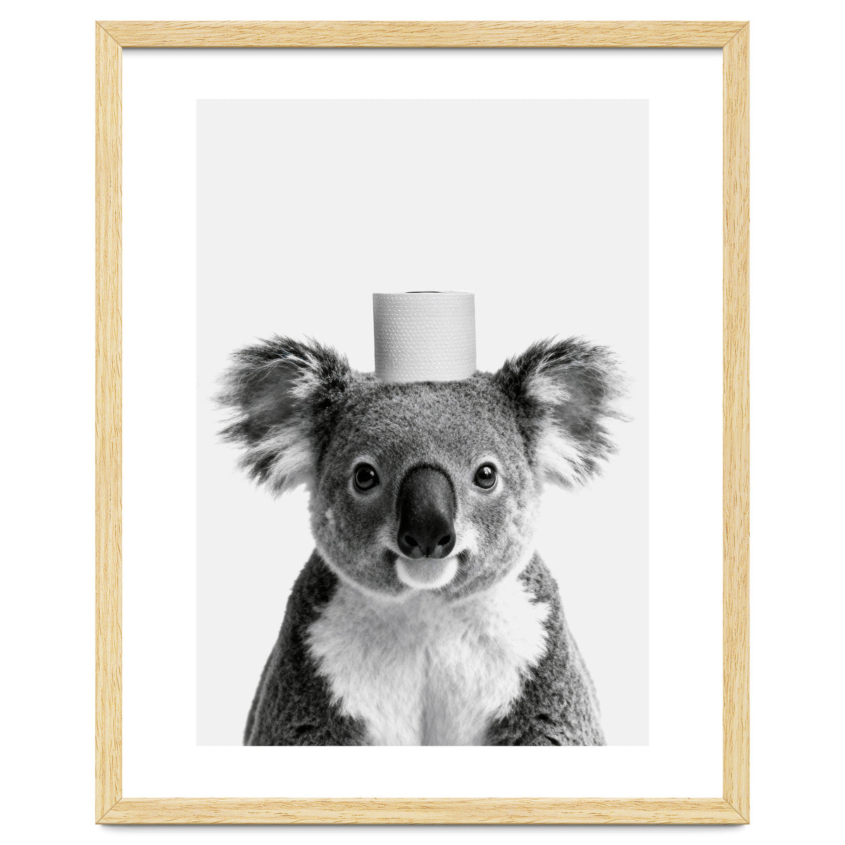 Koala, Toilet Paper Crown, Cute Animal Bathroom Art