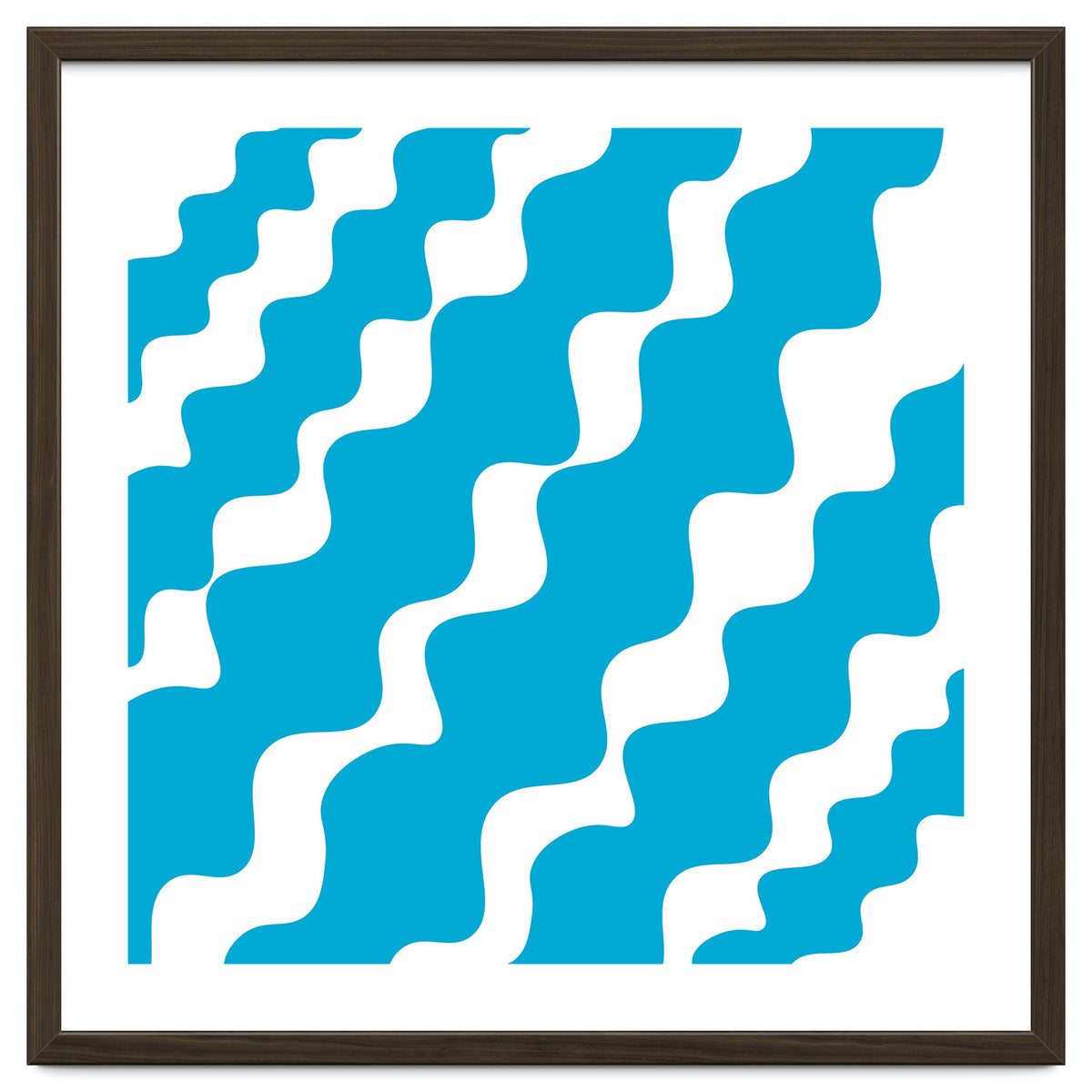 Slanting Blue Wavy Pattern