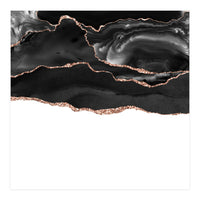 Black & Rose Gold Agate Texture 05  (Print Only)