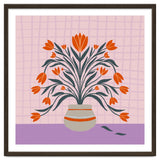 Tulips in a vase - orange and violet thumbnail