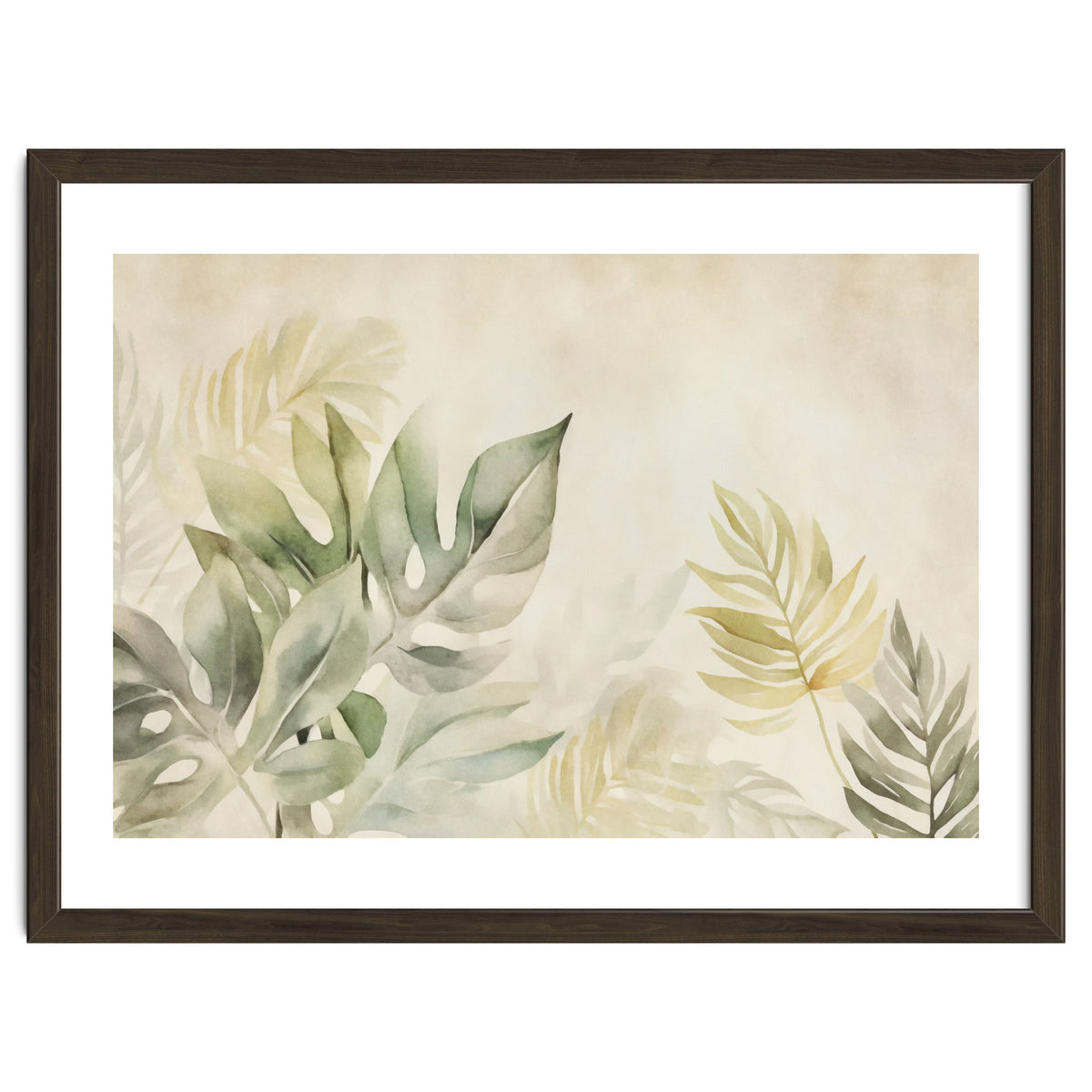 Gentle Leaf Tropical Whispers Watercolor Green