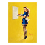 Pinup Sexy Waitress Looking Back (Print Only) thumbnail