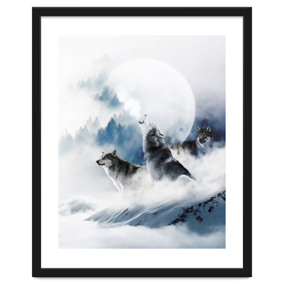 Winter Wolves, Wildlife Wolf Wild Dogs, Snow Full Moon Animals Photography Love Digital