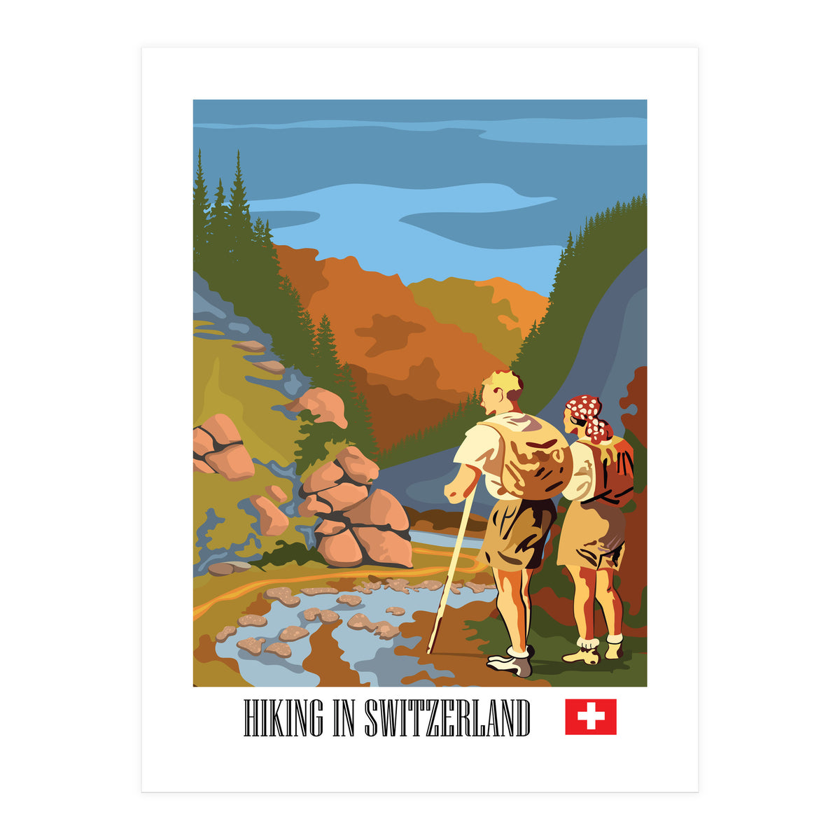 Hiking In Switzerland (Print Only)