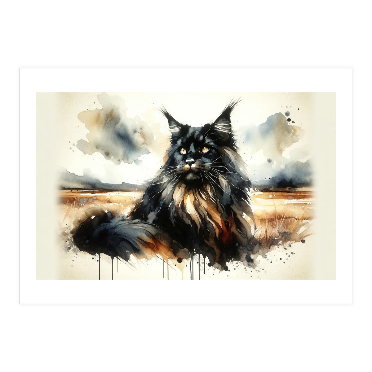 Mystical Black Cat In The Wild (Print Only)