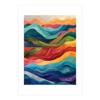 Abstract Rainbow Wave Landscape (Print Only)